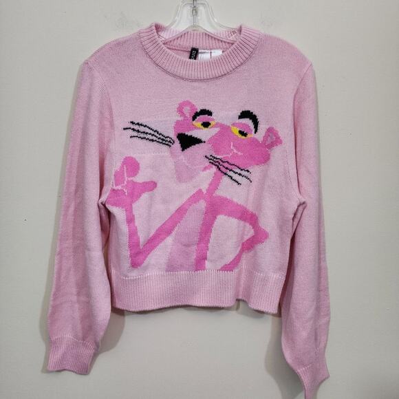 Divided Pink Panther crewneck knit sweater woman's size small - Picture 1 of 7